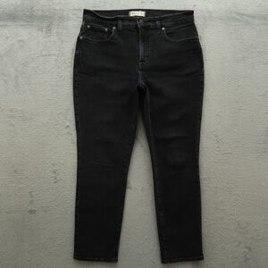 Madewell Jeans Women's Size 29 Gray Mid-Rise Straight Denim 27" Inseam Stretch